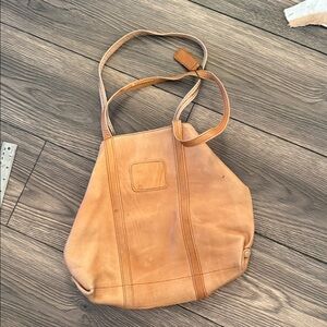 Super cool rustic Tan Leather Tote Bag